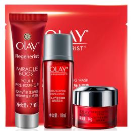 玉兰油（OLAY）大红瓶4件套护肤品套装化妆品礼盒（面霜50g+爽肤水150ml赠面膜*2）补水保湿紧致淡纹礼物